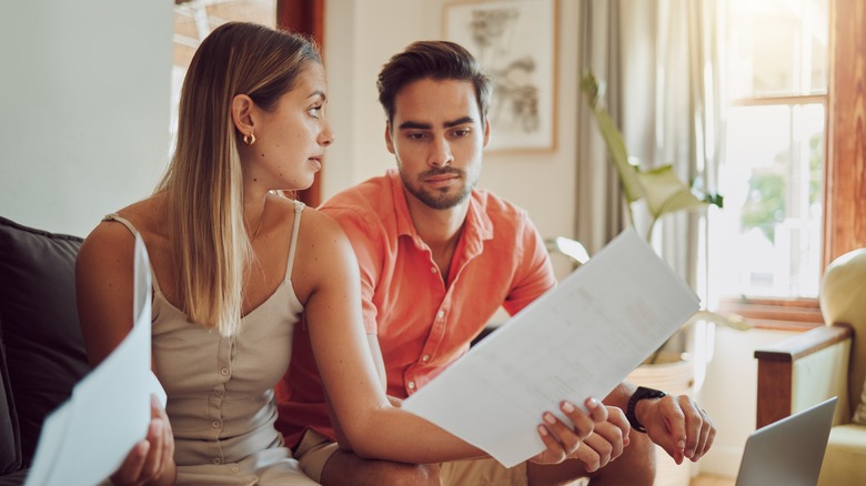 couple stressed over document