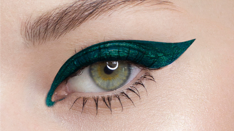 green eye with green eyeliner