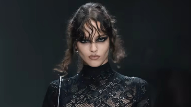 Model with smoky eye makeup