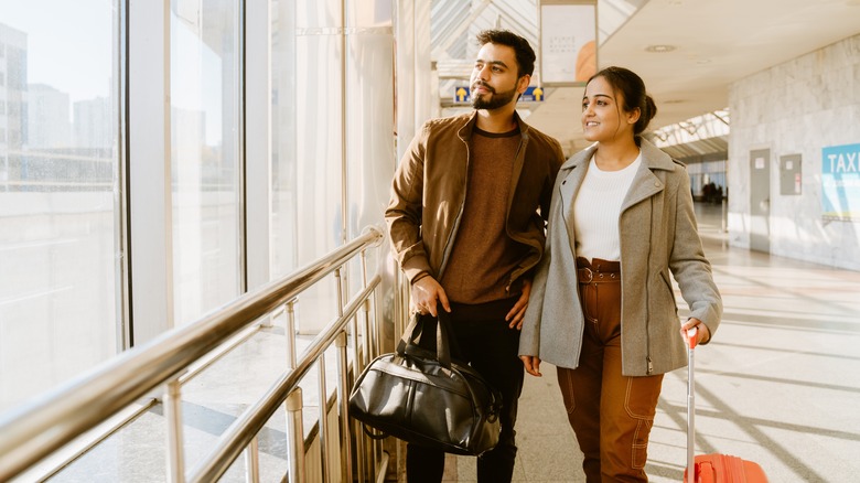 A couple at the airport