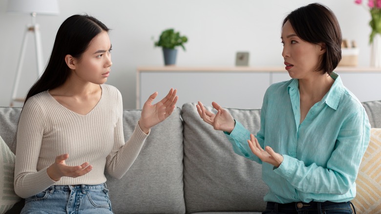 two women in an argument