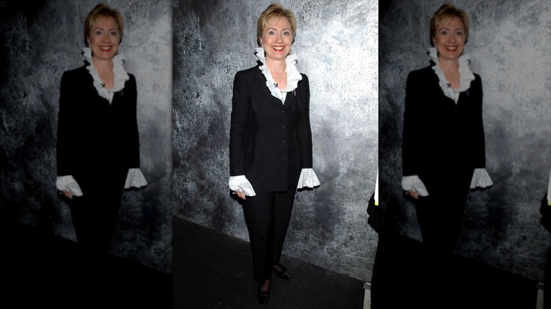Hillary Clinton in 2001 in a suit