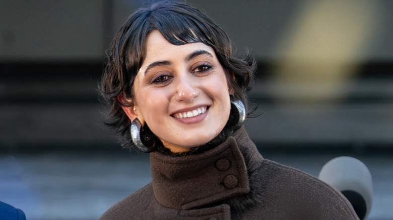 Rama Duwaji smiling during Zohran Mamdani's inauguration