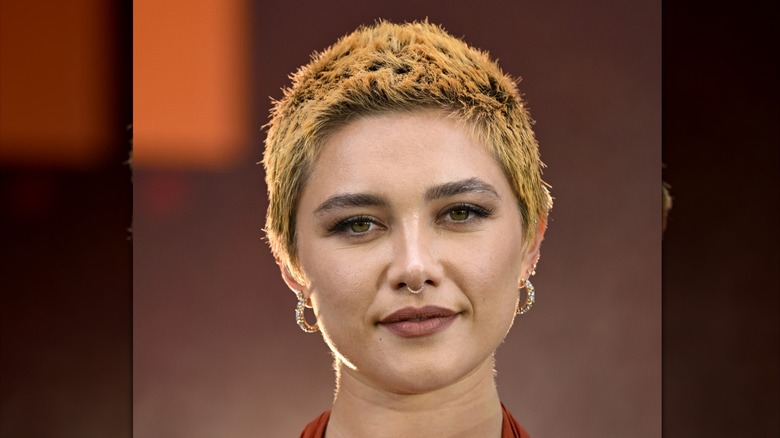 Florence Pugh with a short edgy pixie