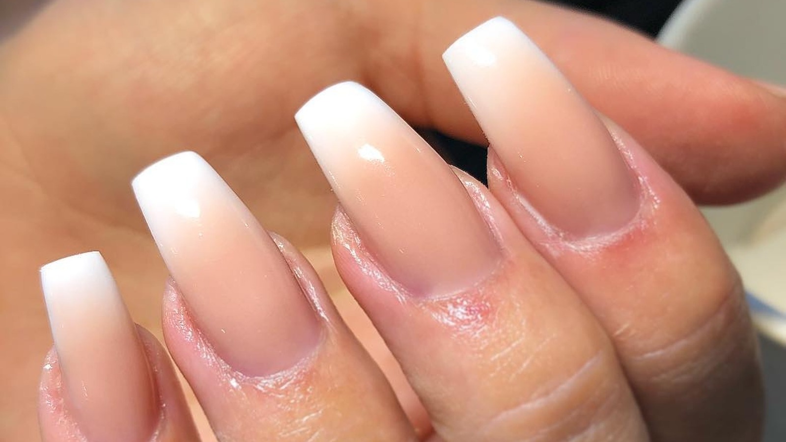 Ombré White Tip Nails