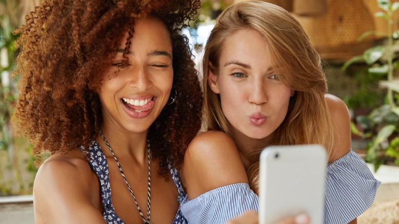 Two women taking a selfie