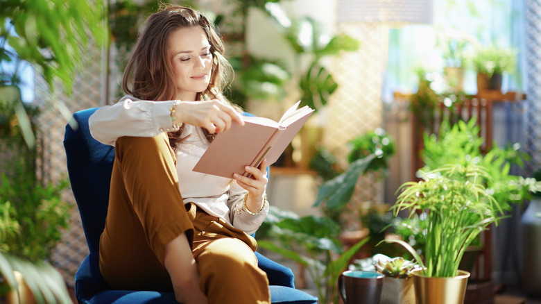 Woman reading a book