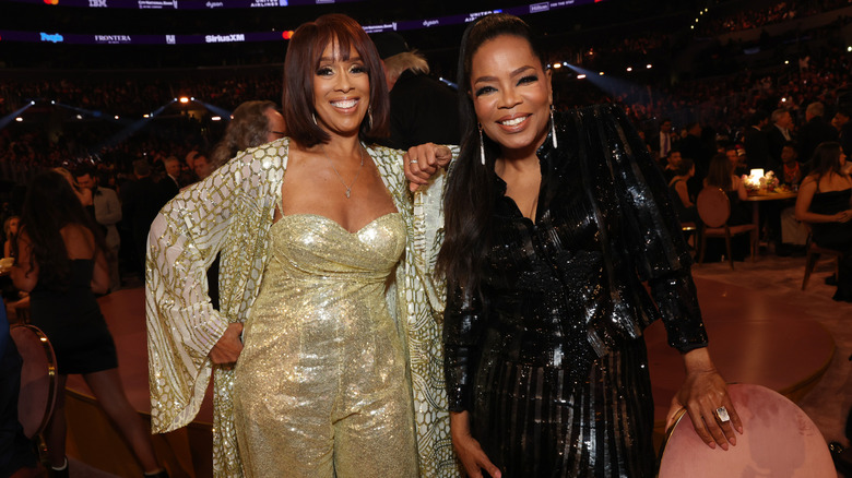 Gayle King and Oprah Winfrey at 66th Grammy awards
