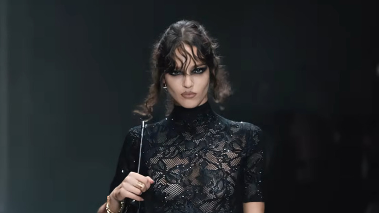 Model with smoky eye makeup