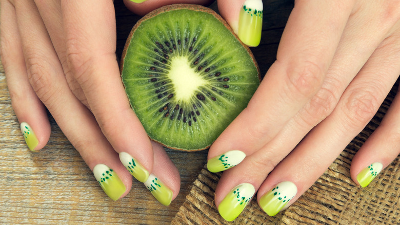 6. "Kiwi Fruit Nail Art Tutorial with Real Fruit" - wide 1