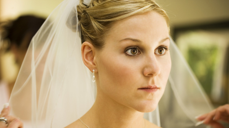 Bride looking nervous