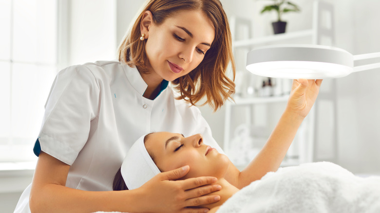 woman getting skincare treatment