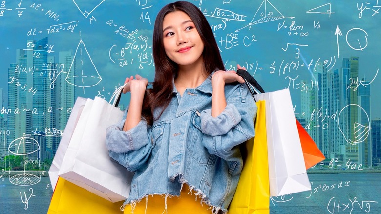 female shopper with math background