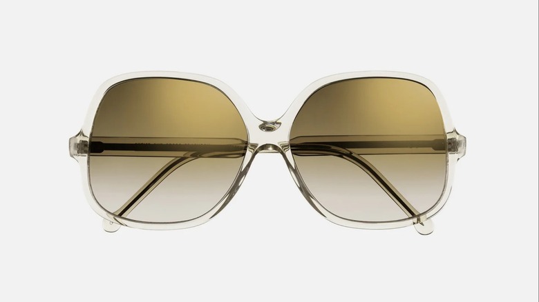 Oversized sunglasses with clear rim