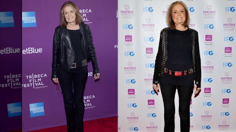 Gloria Steinem attends a Tribeca Talks event during the Tribeca Film Festival in New York City in April 2013 / Gloria Steinem attends the Matrix Awards in New York City in April 2016
