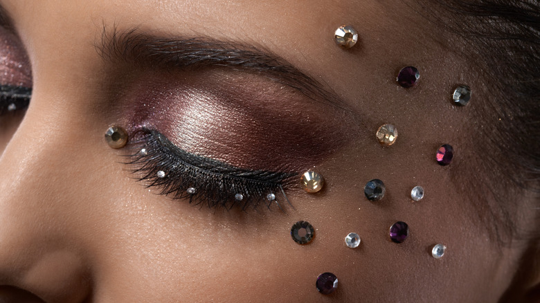 Rhinestones makeup look