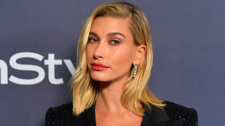 Hailey Bieber posing for photo