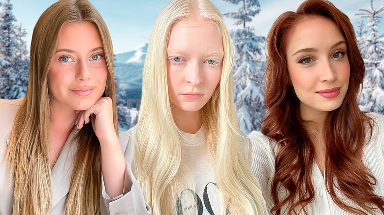 Women wearing winter hair color trends