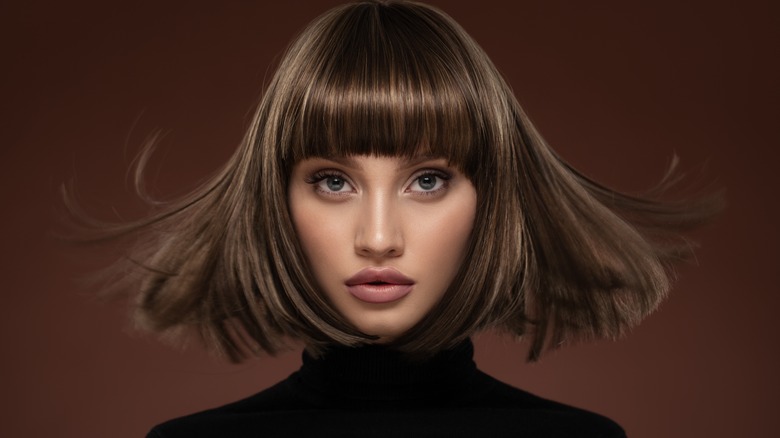 Woman with bob haircut