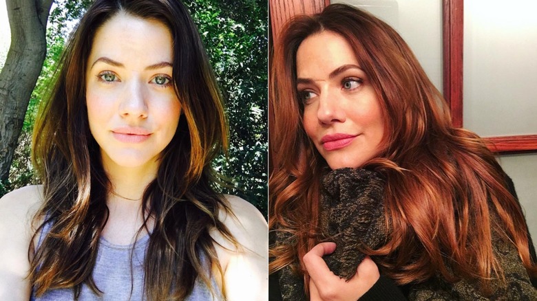 Julie Gonzalo with ombré and red hair