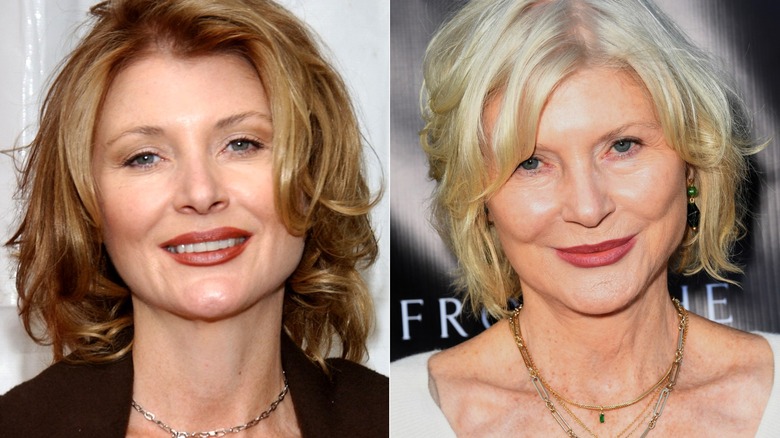 Side-by-side photos of Beth Broderick in 2001 and 2023