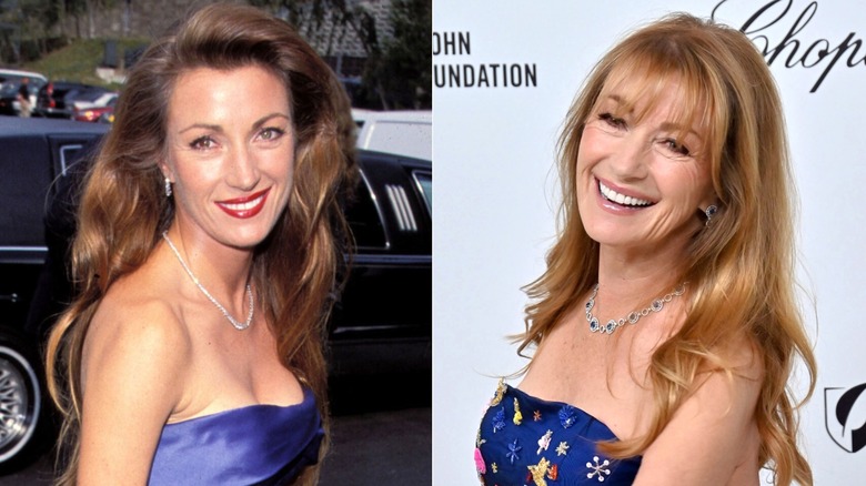 Side-by-side photos of Jane Seymour in 1995 and 2025