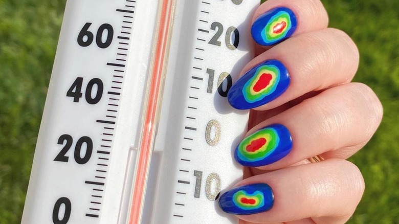 heat map nails displayed next to thermometer