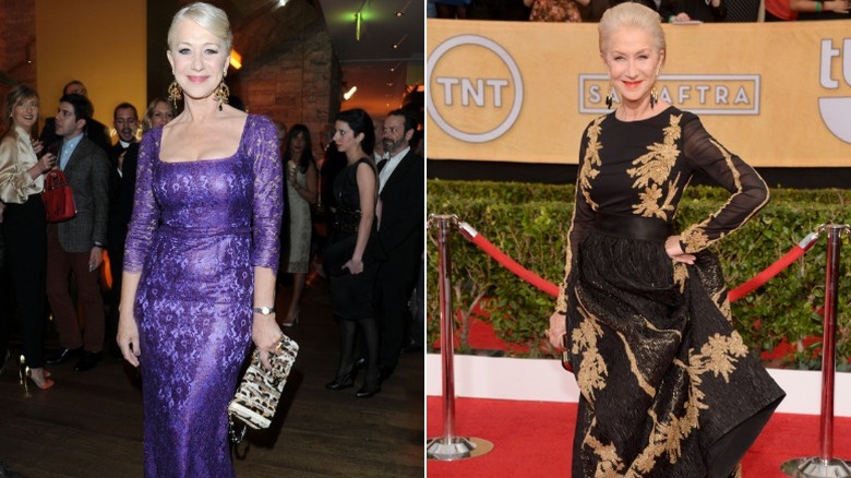 Helen Mirren poses at red carpet events