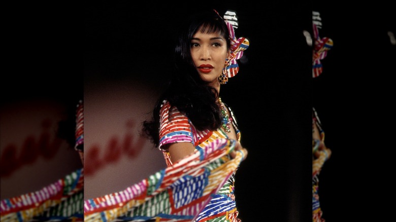 Anna Bayle models at New York Fashion Week circa 1992.