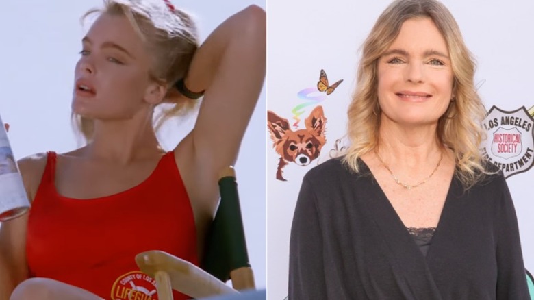 Erika Eleniak in a "Baywatch" episode, and at an event in L.A. in 2026