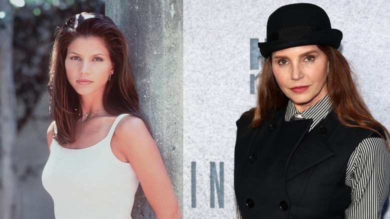 Charisma Carpenter as Cordelia Chase in "Buffy the Vampire Slayer" on the left and at an event in 2026 on the right.