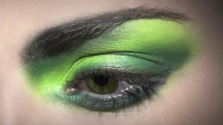 Bright green eyeshadow