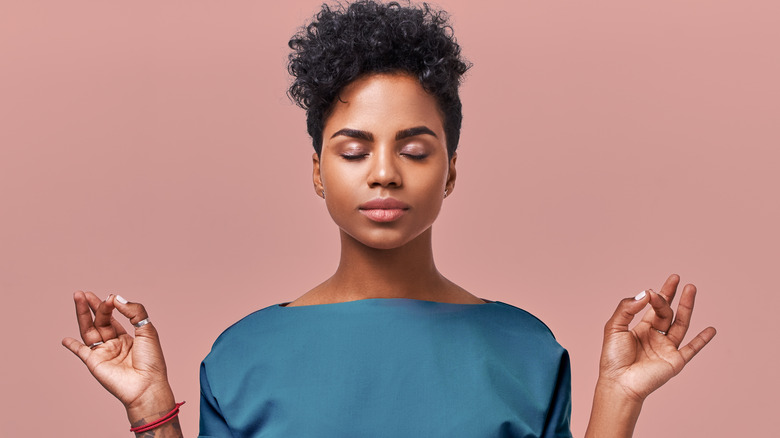 woman meditating