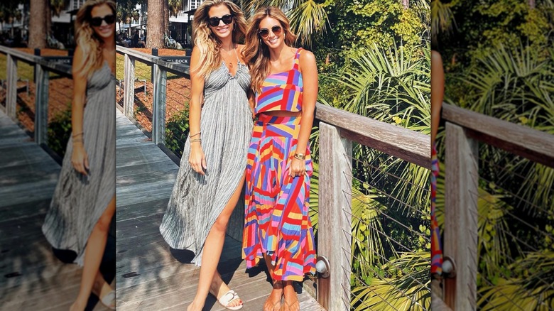 Naomie Olindo and Chelsea Meissner wearing long dresses