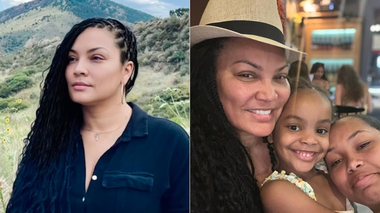 Egypt Sherrod posing without makeup in the mountains