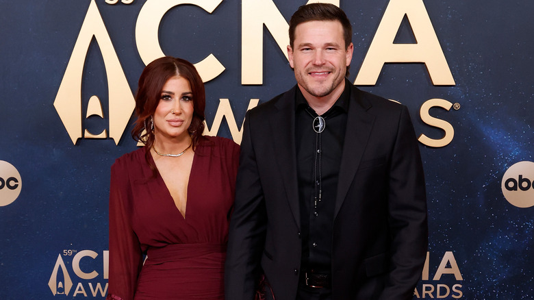 Chelsea DeBoer pictured with Cole DeBoer at the 2025 CMA red carpet