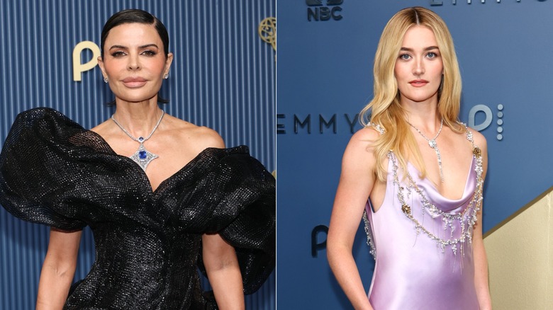 Lisa Rinna and Sarah Pidgeon in statement necklaces at the 2026 Emmys
