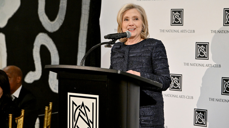 Hillary Clinton giving a speech