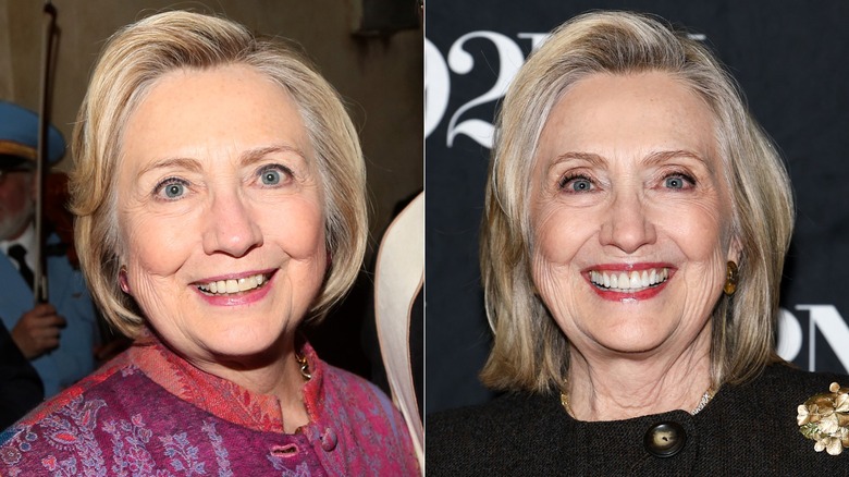 Hillary Clinton in 2017 and 2025