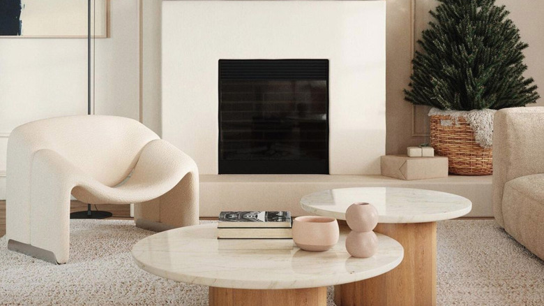 minimalist christmas living room
