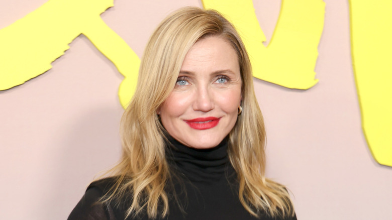 Cameron Diaz wearing red lipstick