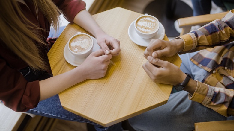 Two people on coffee date