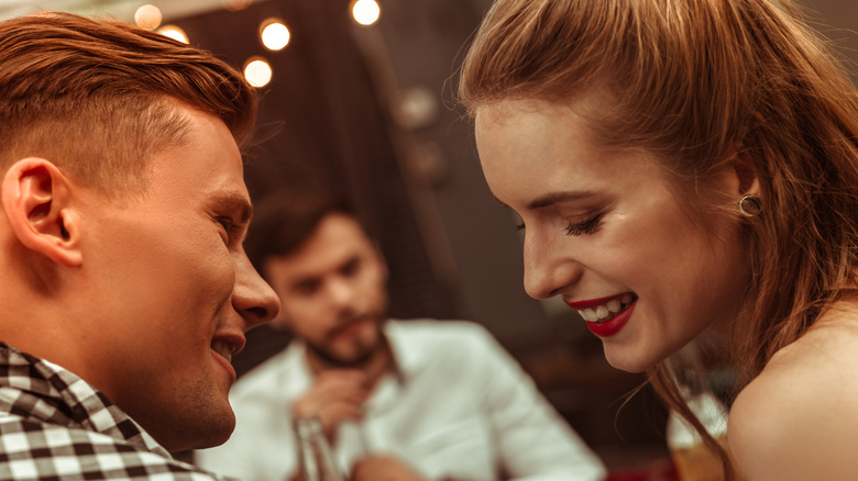 couple and man on date