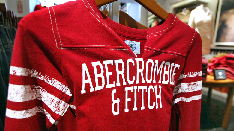 Abercrombie & Fitch shirt hanging in store