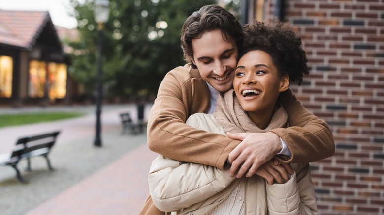 couple hugging 