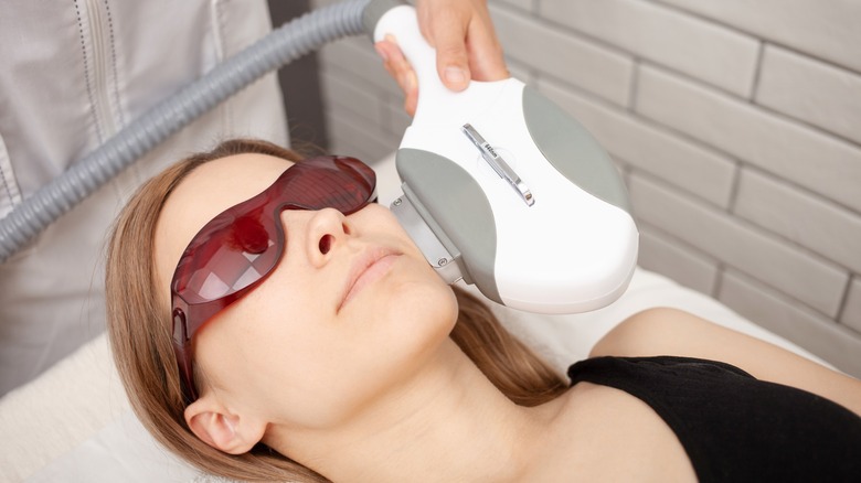 woman receiving IPL treatment