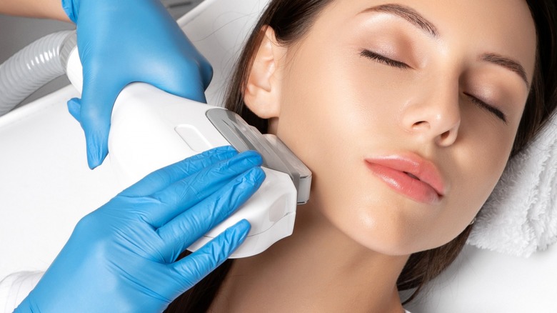 woman receiving IPL treatment