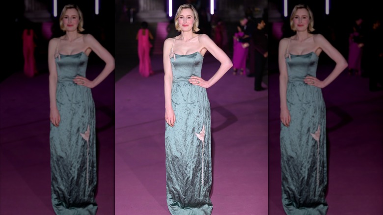 Laura Carmichael wears a mint-colored velvet dress to the 2025 Inaugural British Museum Ball