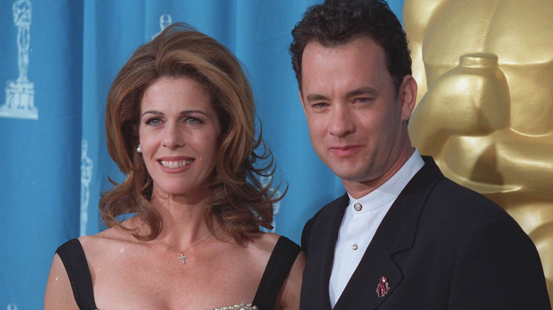 Rita Wilson and Tom Hanks at the Oscars in 1995