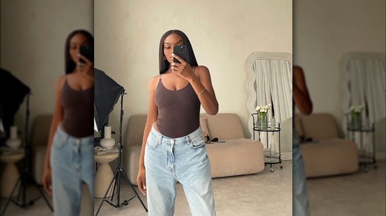 bodysuit and jeans
